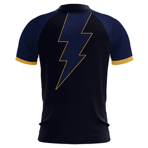 Maillot de football personnalisé OEM ODM bleu marine et jaune avec logo d'équipe, nom et numéro, col montant, uniforme, vente en gros, usine, 2026 Hommes - Product Image 3