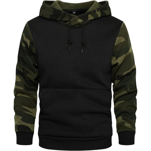 Sweat-shirt à capuche camouflage pour homme, manches longues, pull-over avec poche, vêtements décontractés pour l'extérieur, coupe régulière, coton tricoté - Product Image 3