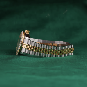 Reloj de Lujo con Bisel de Diamantes en Dos Tonos, Esfera Color Champán, Acero Inoxidable de 40 mm, Cierre de Mariposa, Cristal, para Hombre y Mujer, con Indicador de Fecha - Product Image 5