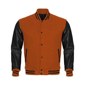OEM Custom Winter PolyesterCotton Chenille Embroidery Lettermen Vintage <b>Varsity</b> <b>Bomber</b> <b>Jacket</b> <b>Men</b> Plain Dyed Stand Collar - Product Image 5