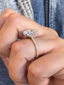 <b>925</b> Sterling <b>Silver</b> 3 Ct Cushion Cut Moissanite Engagement <b>Ring</b> - Product Image 3