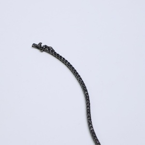 Black Diamond Tennis <b>Bracelet</b> Unisex 6.75 Inch Sterling Silver Rose Gold Plated Lab Grown Chain Link <b>Bangle</b> Romantic Wedding - Product Image 3