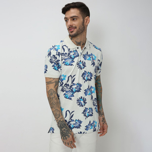 Polos de haute qualité, polos grande taille pour hommes, polos personnalisés avec impression sérigraphique de tigre, manches courtes, 100% coton, décontractés - Product Image 1