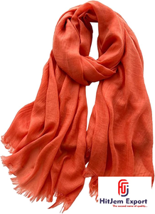 Solid Dyed <b>Scarf</b> Woven Fabric Supplier Cotton Viscose Polyester Blend for Fashion Brands Wholesale Private Label - Product Image 4
