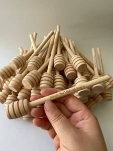 Wooden Nectar Dipper Stick Honey Drizzle <b>Spoon</b> Natural Bee Honey Stirring Tool for Gourmet Kitchen and Dining Collection - Product Image 2