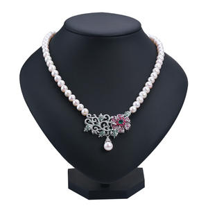 High-Grade Freshwater Pearl Necklace Zircon Pendant Versatile <b>Butterfly</b> Knot Design for Versatile Use for Live Streaming - Product Image 5