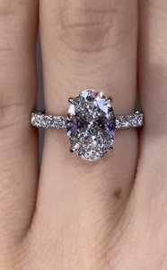 2 Carat Oval Cut Lab Diamond Engagement <b>Ring</b> for Women | Hidden Halo <b>Solitaire</b> Wedding <b>Ring</b> | IGI Certified Luxury Bridal - Product Image 2