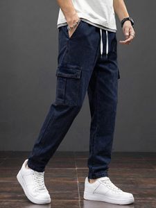 Cheap Rate Men's High Street 6 <b>Pockets</b> Cargo Denim Jean Pants Plus Size Men's Denim Jeans Washed Custom Logos OEM Service Casual - Product Image 1