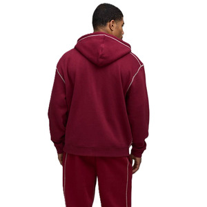 เสื้อฮู้ดดี้ผู้ชายผ้าฝ้ายฟลีซเย็บตะเข็บตัดกัน ทรงโอเวอร์ไซส์ ซิปหน้า สไตล์สตรีทแวร์ ไหล่ตก ผลิตตามสั่ง - Product Image 3