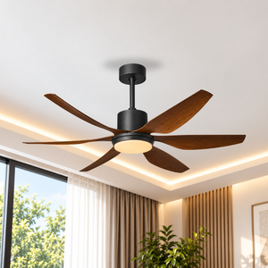 WINDBROOK Ventilador de techo de 56 pulgadas con luz, 5 aspas de madera, motor de corriente continua, reversible - Product Image 4