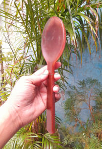 Cuillère à salade en plastique rose mat, réutilisable, design moderne, ensemble de couverts |   Cuillères de service en résine de qualité supérieure - Product Image 3