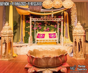Elegant Wedding <b>Stage</b> Swing & Decorative <b>Props</b> Indian Wedding Bride Groom <b>Stage</b> Swing Gujarati Garba Night Decor <b>Stage</b> Decor - Product Image 6