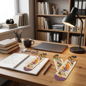 Marcapáginas de Cuero Genuino Hecho a Mano con Diseño de Pájaro Mítico Wayang, Perforado, para Escuela, Oficina y Papelería - Product Image 5