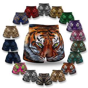 Shorts de Muay Thai imprimés sur toute la surface avec votre propre design, shorts de boxe MMA personnalisés, sublimation, entraînement sportif, respirant, confortable - Product Image 1