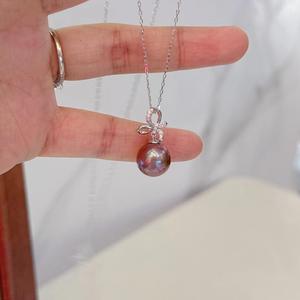 Collier en argent S925 avec perle d'eau douce naturelle, pendentif en forme de V, chaîne polyvalente pour clavicule, produit de niche frais, boucles d'oreilles en perles - Product Image 4