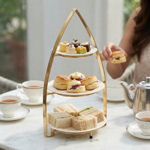 Stainless Steel PVD Coated <b>Cake</b> Stand Elegant Decorative Dessert Stand for Wedding Birthday Party Modern Home Kitchen 3 <b>Tier</b> - Product Image 3