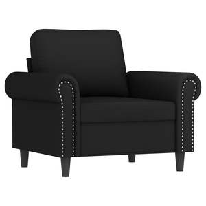 Ensemble de canapé 3 places en velours noir avec fauteuil, sièges durables pour salon, pour plusieurs personnes - Product Image 3