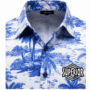 เสื้อเชิ้ตแฟชั่นผู้ชายระดับพรีเมียม ดีไซน์เนอร์ ลายกราฟิก พิมพ์ลายบนผ้าเนื้อนุ่ม พร้อมงานพิมพ์ศิลปะร่วมสมัย - Product Image 3