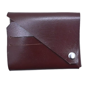 Handicraft Villa Genuine Leather Unisex <b>Wallet</b> Vintage Style Button Closure <b>Waterproof</b> & Lightweight Portable Bank Case 4X3 Inch - Product Image 1