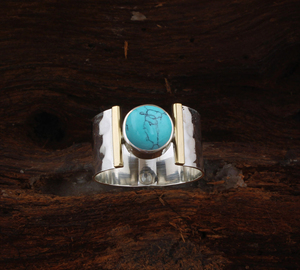 Natural Turquoise Classic Bezel Setting Band <b>Ring</b> <b>925</b> Sterling <b>Silver</b> Handmade Blue Gemstone Wedding Party Unisex Jewelry - Product Image 4