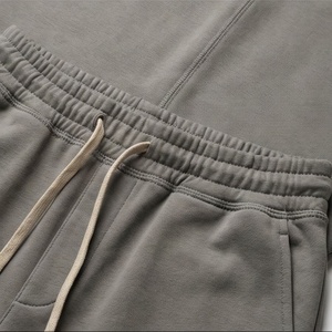 Men's Gray Hooded Tracksuit Full <b>Zipper</b> <b>Sweatshirt</b> and Joggers Solid Color Casual Wear Breathable Cotton Autumn Outfit - Product Image 5