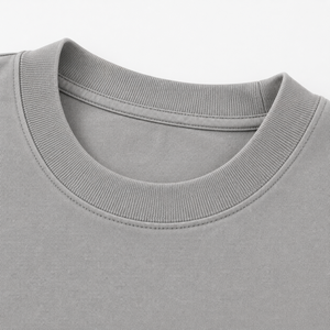 T-shirt Streetwear Oversize Gris Personnalisé Fabricant de T-shirts à Épaules Tombantes en Tissu Lourd - Product Image 3