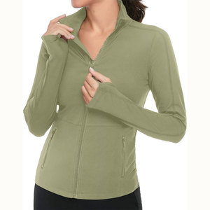 High Stretch Knit <b>Women's</b> Training <b>Jacket</b> Fitness <b>Jacket</b> <b>Women</b> Full zip Yoga Training Custom Clothing Factory Custom Activewear - Product Image 1