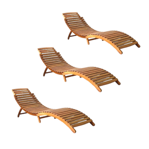 Chaise longue en bois massif naturel de jardin pour les meubles extérieurs de cottage d'hôtel et de villa directement d'usine d'Indonésie - Product Image 2