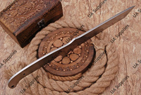 Couteau à lame fixe en acier au carbone personnalisable de 8 pouces, pointe tombante, multifonctionnel, pour la survie, le camping, la chasse, les sports de plein air