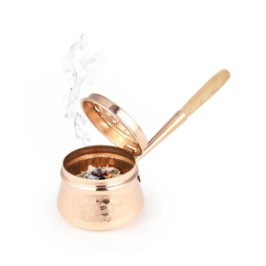 Quemador de incienso Bakhoor decorativo de acero inoxidable con mango de madera, soporte para Bakhoor, aromaterapia, incensario para el hogar - Product Image 5