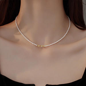 High-End Women's Fine <b>Jewelry</b> <b>Set</b> Light Luxury Broken Silver Bead Necklace with <b>Pearl</b> Versatile Design - Product Image 3