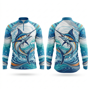 Camiseta de Pesca de Manga Larga Sublimada, Personalizada, de Poliéster Transpirable, Secado Rápido, Protección UV, Antibacteriana - Product Image 5