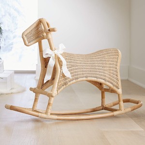 Caballito de juguete para niños pequeños, juguete de madera de ratán, silla mecedora con forma de animal, uno de los más vendidos en juguetes y muebles para guardería. - Product Image 4