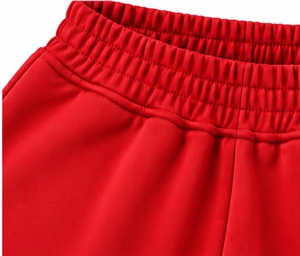 Shorts Deportivos Rojos de Poliéster Tejido de la Marca Index Apparel, con Cintura Elástica y Bolsillos, Ropa Deportiva Casual para Mujer - Product Image 5