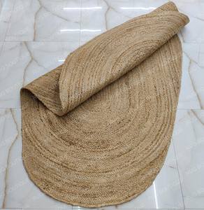 พรมปอกระเจาถักด้วยมือแนวชนบทพรมพื้นที่เส้นใยธรรมชาติเป็นมิตรกับสิ่งแวดล้อม - Product Image 4