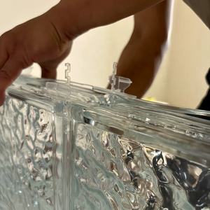 En iyi fiyat 190-190-80mm buzlu renk temizle çukur cam tuğla/blok mavi yeşil kırmızı pembe açık oturma odası banyo için - Product Image 2