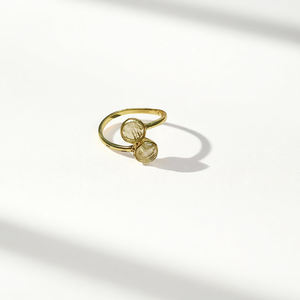 Natural Round Citrine Gemstone <b>Ring</b> Adjustable – Handmade <b>Plain</b> Band Birthstone Jewelry Bulk - Product Image 2