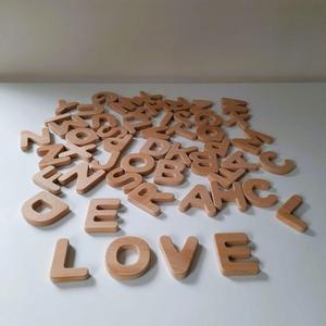 Letras y Números del Alfabeto de Madera, Ecológicos, Forma Cuadrada, Tema Moderno, Hechos a Mano, Duraderos, Artesanía Natural para Decoración del Hogar - Product Image 3
