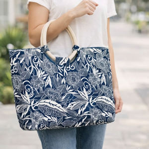 Bolsa de Playa de Yute con Estampado Floral de Verano, Nueva Llegada |   Elegante y Ecológico |   Duradero 48x34x17cm |   R.D. Bag House - Product Image 3