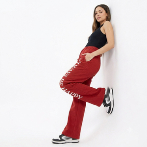 Pantalon de survêtement ample en molleton pour femme, respirant, doux, coupe droite large, style oversize - Product Image 4