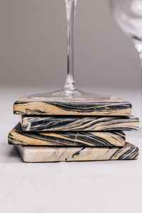 Sous-verre en marbre, pierre jaune, sous-verre protecteur pour boissons, élégant, moderne, décoration de table, décoration de la maison - Product Image 2