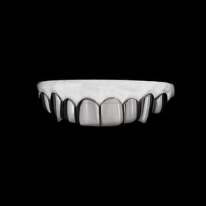 Por encargo ajustado Hip Hop Perm Cut Grillz 925 Starling Silver Grills Custom Solid 10KT Gold Plain Dental Teeth Grillz - Product Image 2