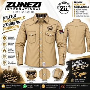Chemise de travail à manches longues en coton FR pour hommes Zii avec pack respirateur, anti-chaleur 300C-500C, vêtements de sécurité ignifuges - Product Image 1