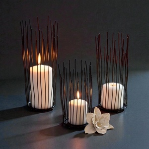 Juego de 3 Portavelas de Hierro, Diseño Moderno de Alambre, Resistentes al Calor, para Decoración del Hogar - Product Image 2