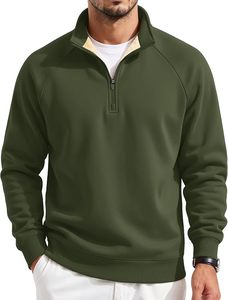 Men Oversized Quarter <b>Zip</b> Knitted Fleece 3D Embroidery Hooded Winter Wear Vintage Casual Streetwear Sweatshirt 300g Long Sleeve - Product Image 1