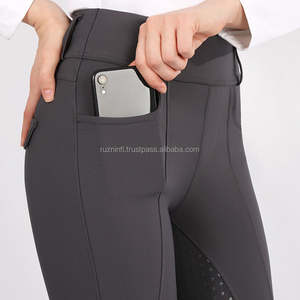 Pantalones de equitación de alta calidad con agarre de silicona, mezcla de algodón y forro de nailon elástico, pantalón ecuestre de moda. - Product Image 4