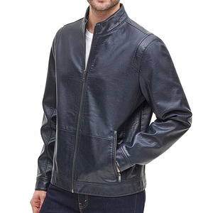 Men Leather Jacket <b>distressed</b> vintage casual slim fit soft genuine leather biker motorcycle streetwear fashion outdoor <b>top</b> - Product Image 3