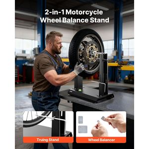 เครื่องถ่วงล้อรถจักรยานยนต์แบบปรับได้ รับน้ำหนักได้ 88.2 ปอนด์ พร้อมกรวยจัดศูนย์และตัวชี้ศูนย์ - Product Image 2