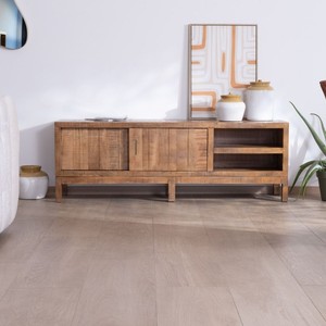 Meuble TV Vandana Ivory Design en bois de manguier massif, style ethnique chic - Product Image 3