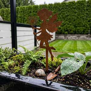 Dandelion <b>Fairy</b> Garden Metal Stake with Powder Coated Finish Weather Resistant Rustic Art <b>Ornament</b> - Product Image 2